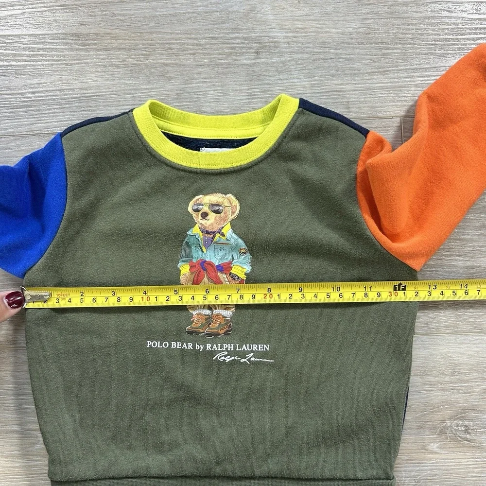 Polo Ralph Lauren 18M Polo Bear Color-Blocked‎ Fleece Crewneck Streetwear